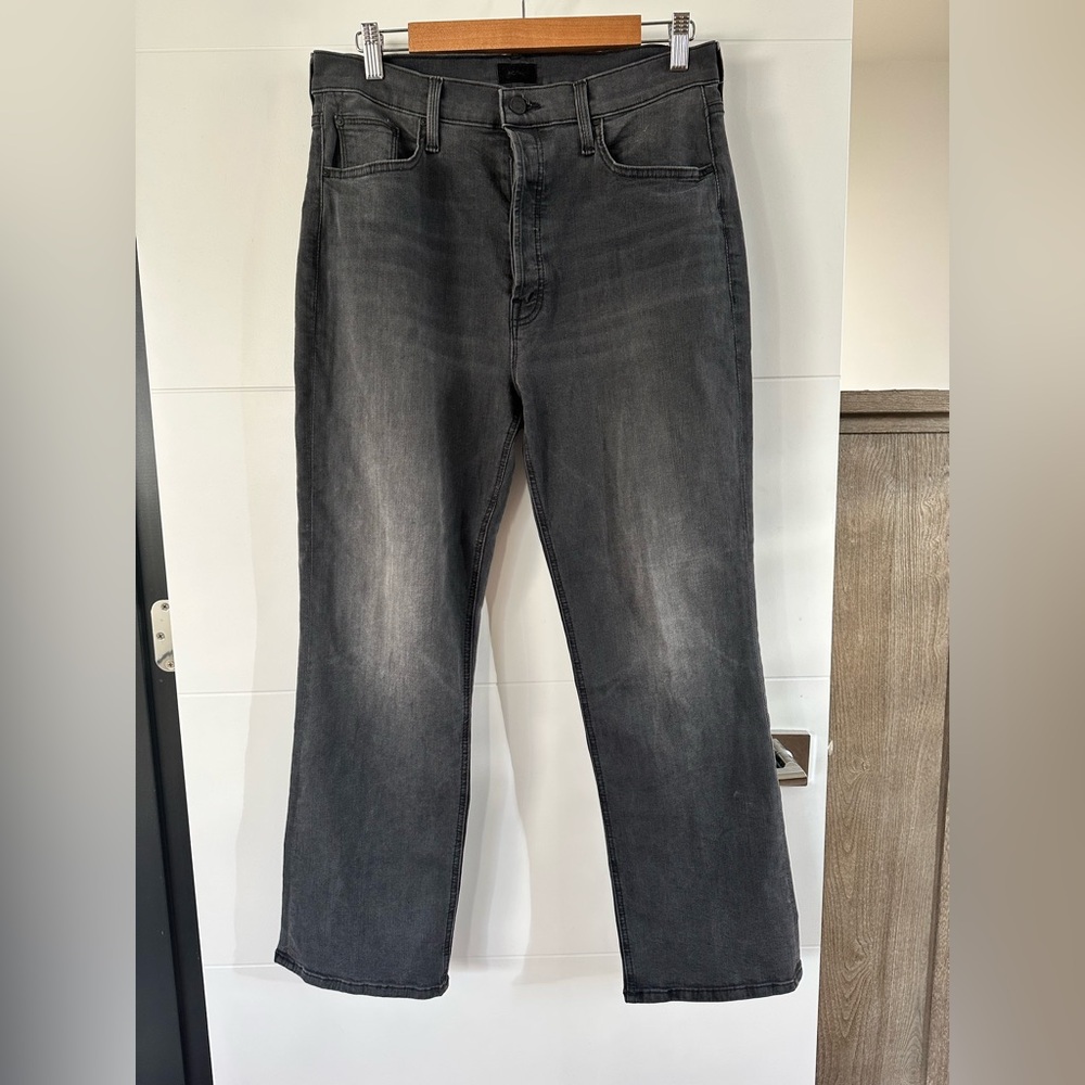 MOTHER Women's Charcoal Cropped Jeans